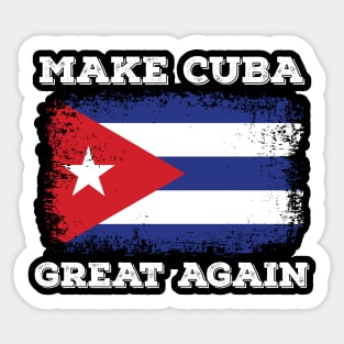 Make Cuba Great Again Cuban Flag Caribbean Beach Happy Sticker